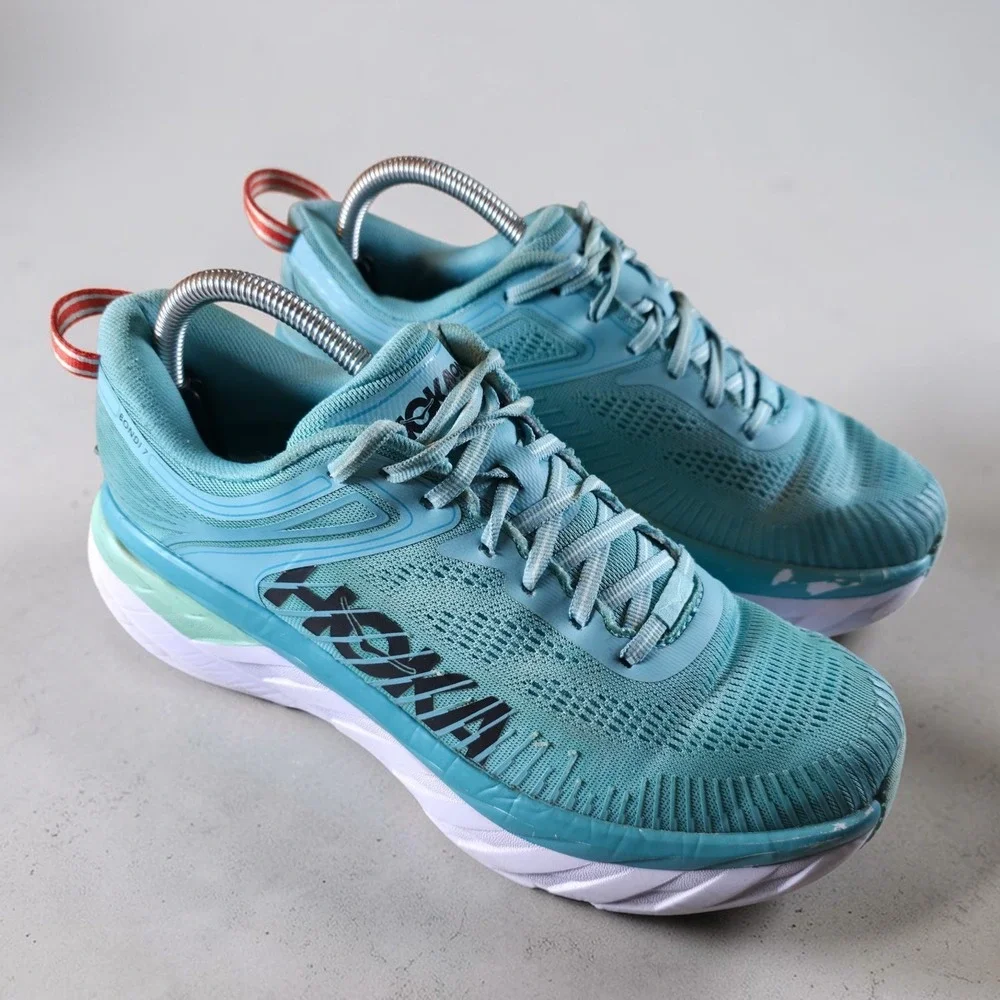Hoka One One Bondi 7 Women's Size 9.5 Eggshell Blue Shoes Blue‎ *No Insoles*